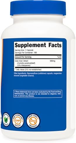 Nutricost Gotu Kola 500 MG, 180 Cápsulas Vegetarianas - Sin Gluten, No OGM - imagen 7