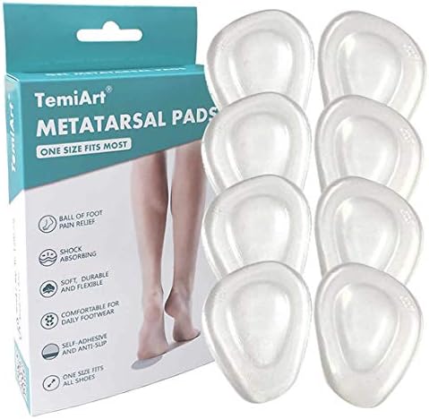 Cojines Metatarsales Temiart para Alivio de Dolor en el Pie, Plantillas de Gel Suaves para Hombre y Mujer (4 Pares) - imagen 1
