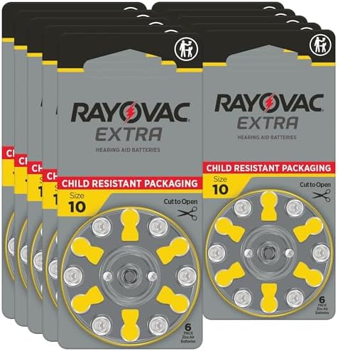 Baterías para audífonos Rayovac Extra Tamaño 10. Baterías de zinc-aire sin mercurio de larga duración - 1.45v. (60 Baterías) - imagen 1
