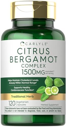 Suplemento de Bergamota de Cítricos Carlyle | Complejo Extracto | 120 Cápsulas | Sin OGM, Libre de Gluten - imagen 1