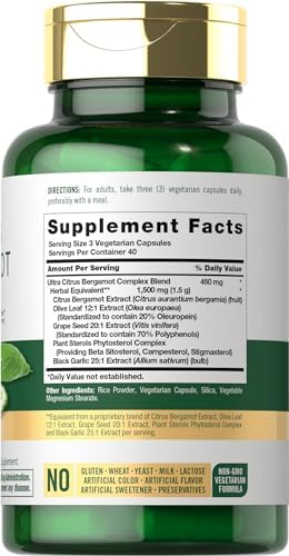 Suplemento de Bergamota de Cítricos Carlyle | Complejo Extracto | 120 Cápsulas | Sin OGM, Libre de Gluten - imagen 2