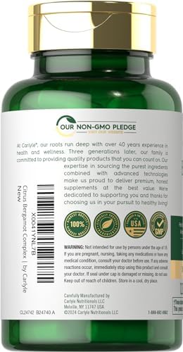 Suplemento de Bergamota de Cítricos Carlyle | Complejo Extracto | 120 Cápsulas | Sin OGM, Libre de Gluten - imagen 3
