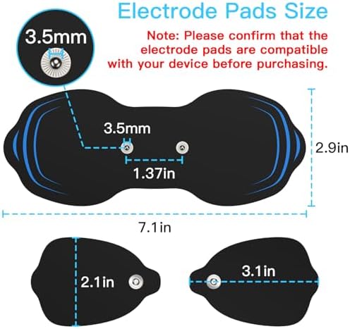 Parches Electrodos para Unidad TENS 4 Piezas - 7.14 x 2.9 Pulgadas - Parches de Reemplazo con Conectores de 3.5mm - Compatibles con 571C y 023B - imagen 3