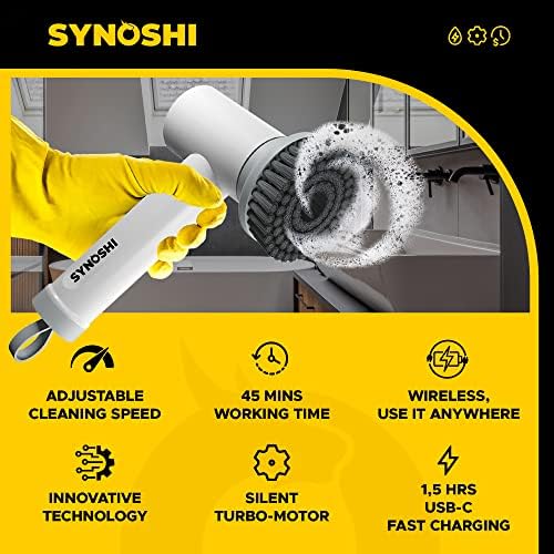 Cepillo Eléctrico SINOSHI con 3 Cabezas, Limpiador Inalámbrico Impermeable para Baño, Doble Velocidad, Ideal para Azulejos, Autos y Pisos. - imagen 4