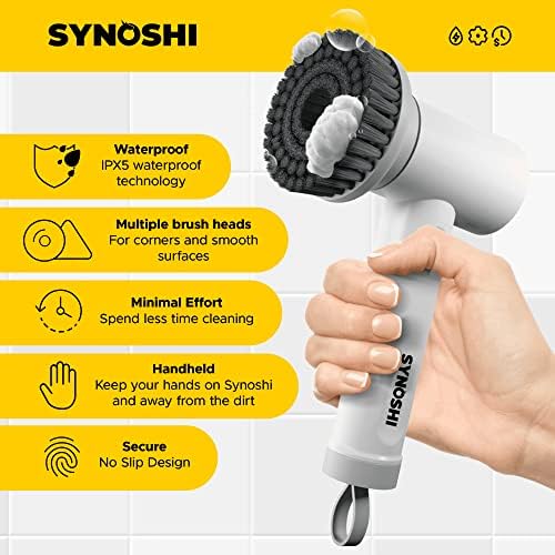 Cepillo Eléctrico SINOSHI con 3 Cabezas, Limpiador Inalámbrico Impermeable para Baño, Doble Velocidad, Ideal para Azulejos, Autos y Pisos. - imagen 5