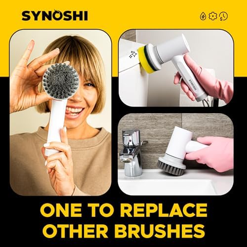 Cepillo Eléctrico SINOSHI con 3 Cabezas, Limpiador Inalámbrico Impermeable para Baño, Doble Velocidad, Ideal para Azulejos, Autos y Pisos. - imagen 8