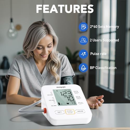 Monitor de Presión Arterial Maguja, Automático Digital para Uso en Casa, Manguito Grande (22-52 cm), 2 Usuarios - imagen 2