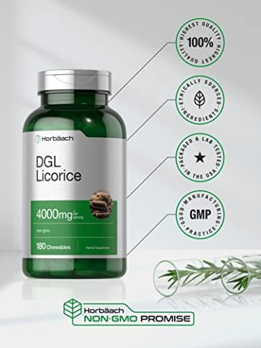 Suplemento de Regaliz DGL Horbäach | 180 Tabletas Masticables | Extracto de Raíz de Regaliz Deglicirrizado | Fórmula No OGM y Vegetariana - imagen 5