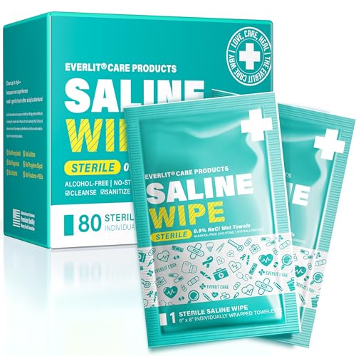 Toallitas Húmedas Estériles EVERLIT CARE | 80 Pzs para Piel Sensible | Cuidado de Nariz y Piercings, Bebés y Niños | Sin Alcohol y con Aloe Vera | 6 - imagen 1