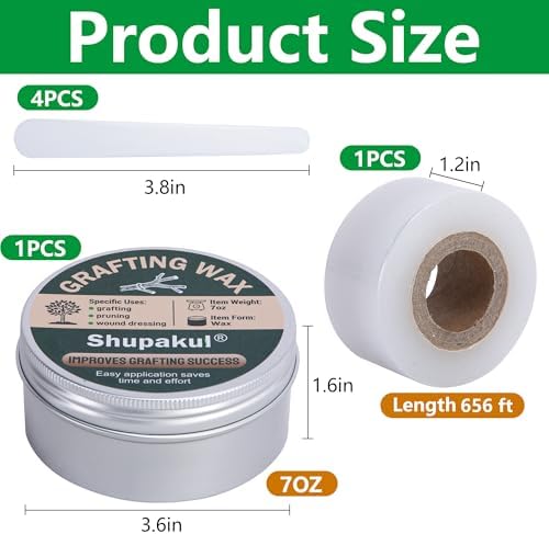 Set de Cera para Injertos Shupakul, Sellador de Heridas para Árboles con Cinta Selladora, Cera para Rosales, Frutas, Bonsáis y Arbustos - imagen 2