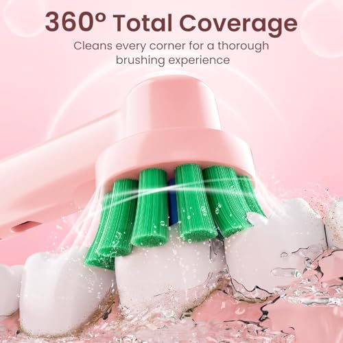 Cabezas de Cepillo de Repuesto para Oral-B Pro 500/1000/1500/2000/3000 - Diseño a Juego Rosa para Mango Pro 1000 Rosa, Cerdas Suaves, Multi-Estilo, - imagen 6