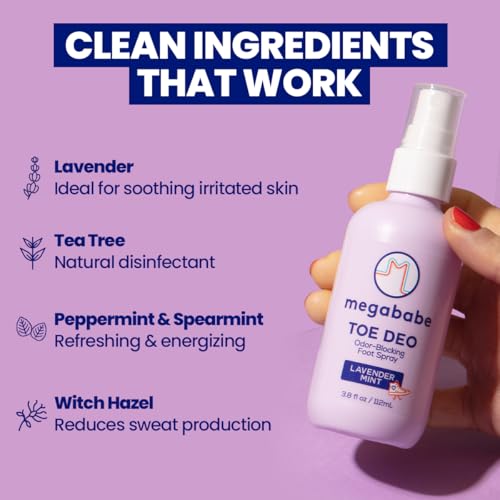 Spray para Pies Megababe Toe Deo que Bloquea Olores | 3.8 fl oz - imagen 3