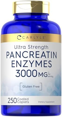 Carlyle Pancreatina Enzimas Digestivas | 250 Tabletas | Con Proteasa, Amilasa y Lipasa | Alta Potencia | Suplemento Sin OGM y Sin Gluten - imagen 1