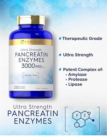 Carlyle Pancreatina Enzimas Digestivas | 250 Tabletas | Con Proteasa, Amilasa y Lipasa | Alta Potencia | Suplemento Sin OGM y Sin Gluten - imagen 3