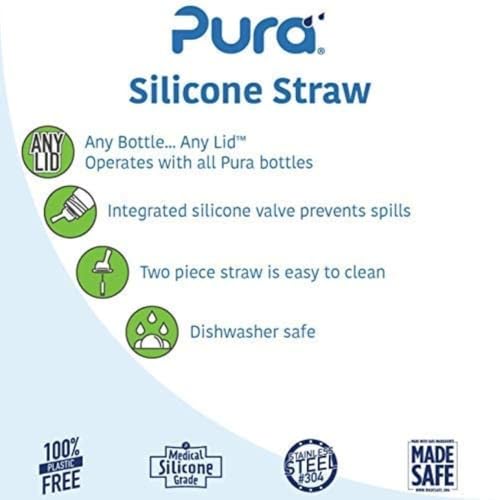 Pura Kiki Popote para Niños 6M+ con Protector de Sorbido - Transparente y Silicona, Sin Plástico, Certificado MadeSafe, Silicona Médica - 1 Paquete - imagen 4