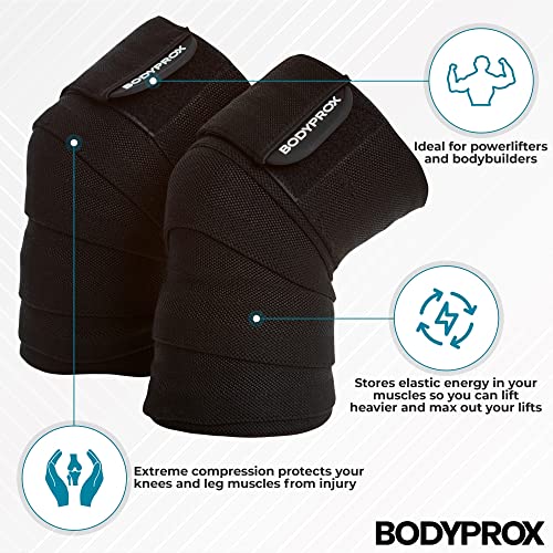 Faja de Rodilla Bodyprox 2 Piezas para Sentadillas, Levantamiento de Pesas, Powerlifting, Prensa de Piernas y Entrenamiento Funcional, Soporte para - imagen 3