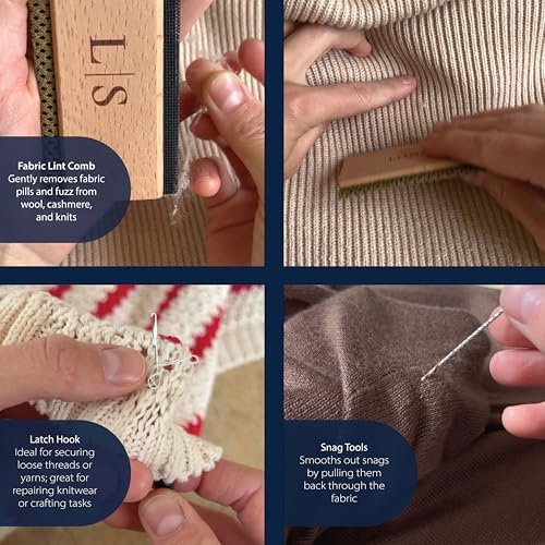 Kit Completo de Reparación de Prendas: Peine para Lint, Peine de Cachemira, Peine de Lana, Quitapelusas, Agujas para Reparar Enganches, Gancho de - imagen 3