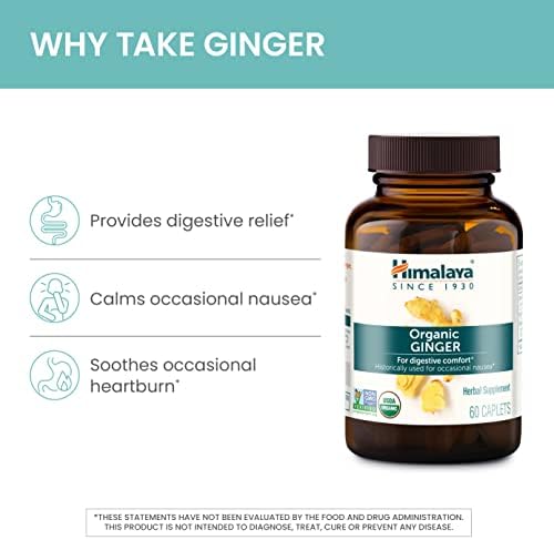 Himalaya Jengibre Orgánico, Suministro para 60 Días - Suplemento Digestivo para Náuseas, Malestar Estomacal y Acidez - Orgánico USDA, Vegano, No GMO, - imagen 4