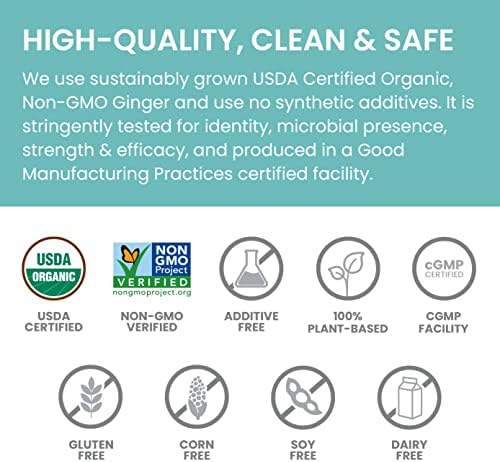 Himalaya Jengibre Orgánico, Suministro para 60 Días - Suplemento Digestivo para Náuseas, Malestar Estomacal y Acidez - Orgánico USDA, Vegano, No GMO, - imagen 5