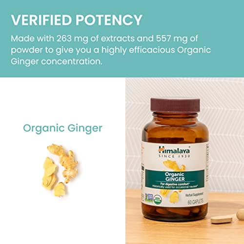 Himalaya Jengibre Orgánico, Suministro para 60 Días - Suplemento Digestivo para Náuseas, Malestar Estomacal y Acidez - Orgánico USDA, Vegano, No GMO, - imagen 6