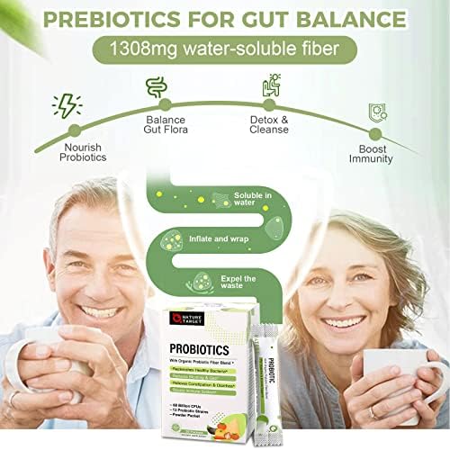 NATURE TARGET Probióticos para Mujeres, Hombres y Niños en Polvo 60 Mil millones CFUs 13 Cepas - Prebióticos y Probióticos para la Salud Digestiva, - imagen 3