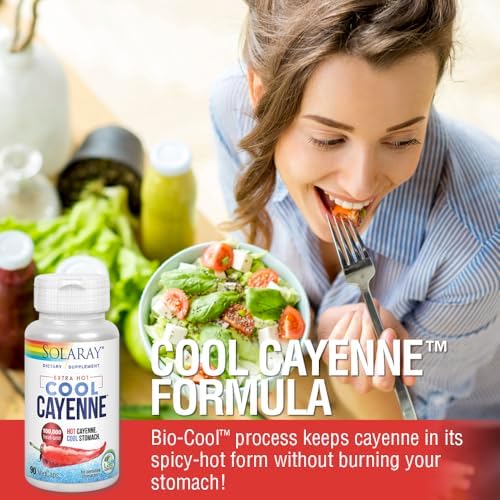 Solaray Cayena Extra Fuerte 100,000 Unidades de Calor - Suplemento en Cápsulas con Capsaicina para Hombres y Mujeres, Fórmula Bio-Cool con Escoba de - imagen 4