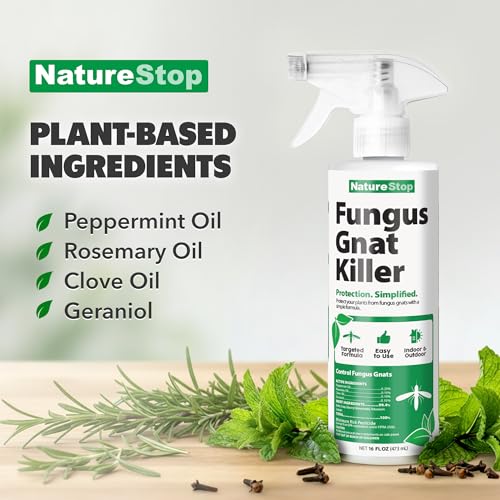 NatureStop Spray Insecticida para Moscas de Hongos, Tratamiento Rápido para Suelo y Plantas de Interior, 16 oz (475 mL) - imagen 6