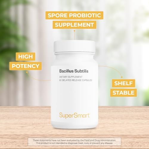 Supersmart - Suplemento Probiótico Bacillus Subtilis 3 Mil Millones CFU al Día (Alta Potencia) - 60 Cápsulas DR Sin OGM y Sin Gluten - imagen 3