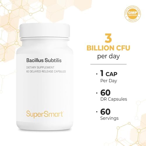Supersmart - Suplemento Probiótico Bacillus Subtilis 3 Mil Millones CFU al Día (Alta Potencia) - 60 Cápsulas DR Sin OGM y Sin Gluten - imagen 5