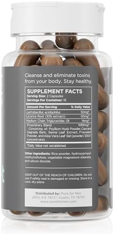 Suplemento Detox Pure for Men, Reset | Promueve la Salud Digestiva y del Intestino, Elimina Toxinas y Apoya el Sistema Inmunológico, Limpieza de - imagen 2