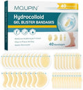 Vendaje Hidrocoloide para Ampollas en Pies - 40 Piezas, Vendajes Adhesivos Impermeables, Prevención de Ampollas, Cojines Invisibles para Talón, Pie y - imagen 1