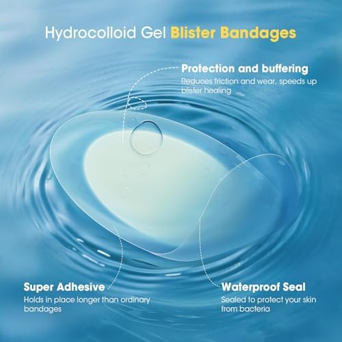 Vendaje Hidrocoloide para Ampollas en Pies - 40 Piezas, Vendajes Adhesivos Impermeables, Prevención de Ampollas, Cojines Invisibles para Talón, Pie y - imagen 2