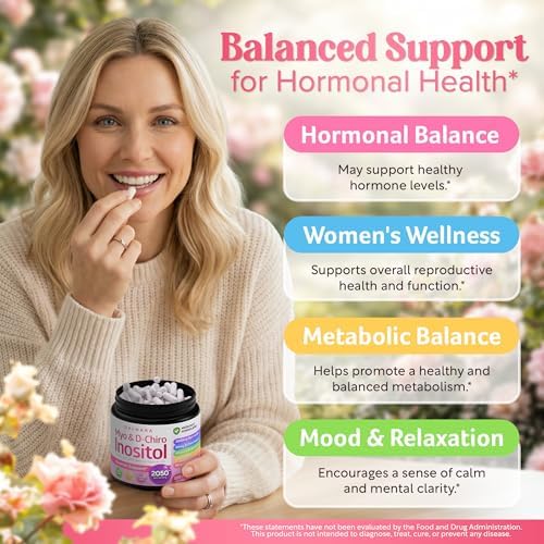 Suplemento de Myo-Inositol y D-Chiro Inositol Dalnara para Mujeres - Relación 40:1 con Folato, Vitamina D3, Magnesio y Zinc - Multivitamínico para el - imagen 3