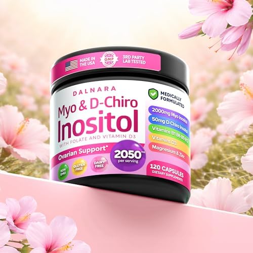 Suplemento de Myo-Inositol y D-Chiro Inositol Dalnara para Mujeres - Relación 40:1 con Folato, Vitamina D3, Magnesio y Zinc - Multivitamínico para el - imagen 7