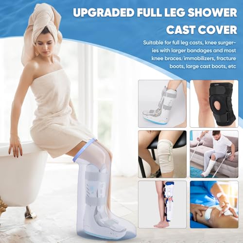 Cubierta de Yeso Impermeable Extra Ancha Fxdunjr para Ducha con Fondo Antideslizante, Protector Reutilizable para Botas de Cirugía y Vendajes, Botín - imagen 2
