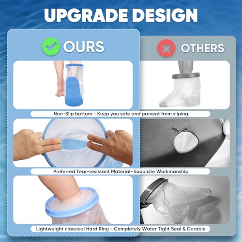Cubierta de Yeso Impermeable Extra Ancha Fxdunjr para Ducha con Fondo Antideslizante, Protector Reutilizable para Botas de Cirugía y Vendajes, Botín - imagen 4
