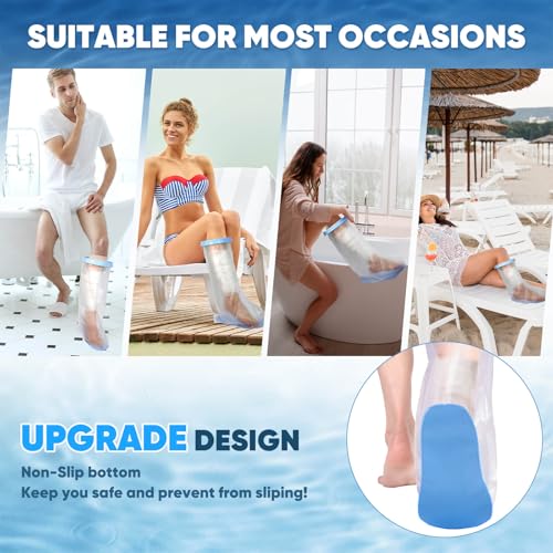 Cubierta de Yeso Impermeable Extra Ancha Fxdunjr para Ducha con Fondo Antideslizante, Protector Reutilizable para Botas de Cirugía y Vendajes, Botín - imagen 6
