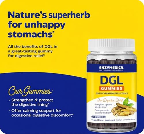 Suplemento Enzymedica DGL para Hombres y Mujeres - Gomitas de Regaliz Deglicirrizinado para Apoyo Digestivo y Salud Intestinal, Alivia el Estómago y - imagen 3