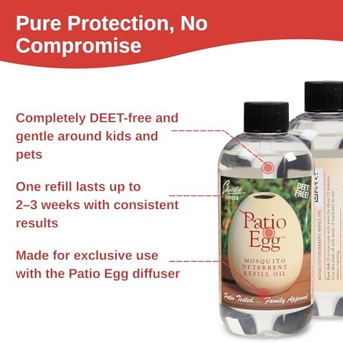 Recarga de Aceite Skeeter Screen 90602 para Huevo de Patio – 8 Fl Oz – Mezcla de Aceites Esenciales con Geraniol y Hierba Limón – Sin DEET, Aroma - imagen 3