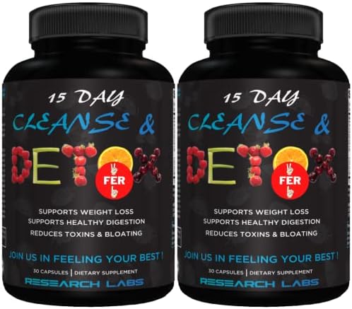 Research Labs Limpieza y Detox de Colon de 15 Días para Menos Hinchazón y Barriga Plana con Probióticos - 2 en 1 - Alivio del Estreñimiento - Elimina - imagen 1