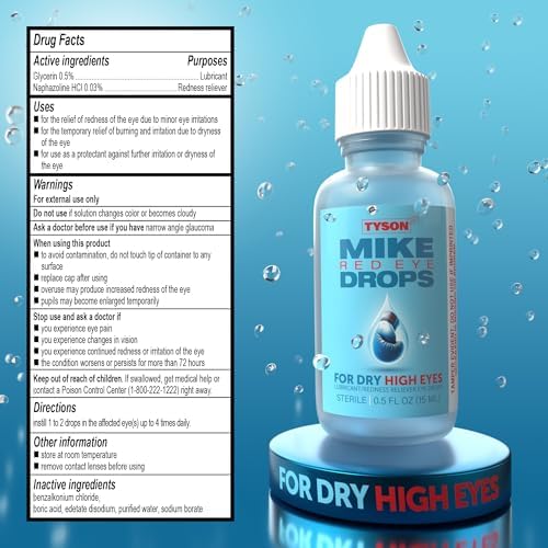 Gotas para los Ojos Tyson 2.0 Mike Red – Alivio Máximo para Ojos Rojos y Lubricante para Ojos Secos, 0.5 fl oz (15mL) - imagen 6