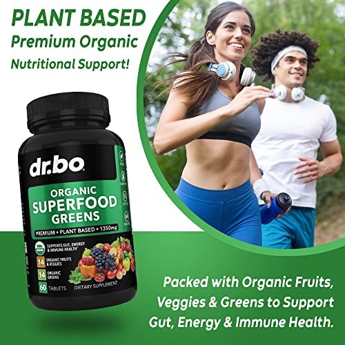 Suplementos Orgánicos de Superalimentos Verdes y Frutas - Tabletas Energéticas de Frutas y Verduras - Mezcla Diaria de Polvo Verde con Alfalfa, - imagen 4