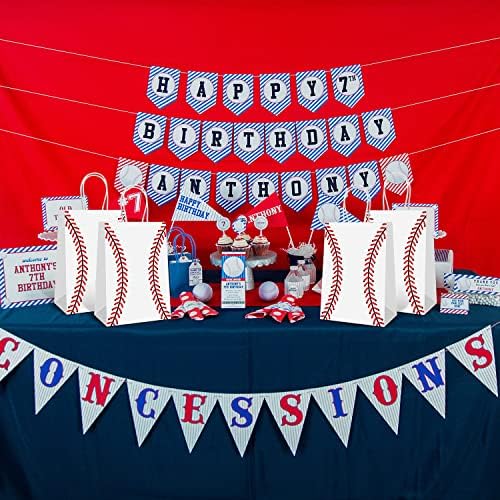 Bolsas de Regalo para Fiesta de Béisbol Genéricas, 16 Piezas, 5.9 x 3.2 x 8.3 pulgadas, Color Rojo, Acabado Suave, Polipropileno, Suministros para - imagen 3