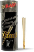Conos RAW Negros King Size - Paquete de 50 - Conos Pre-enrollados de Larga Duración - Papel de Fumar Extra Fino con Tips y Tubos de Empaque Incluidos - imagen 1