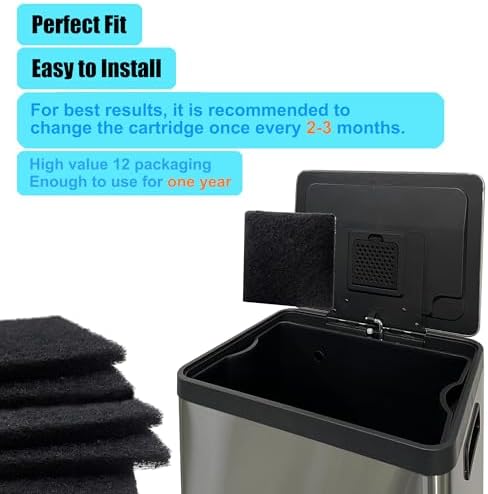 Paquete de 12 Recargas de Filtros Absorbentes de Olores para Bote de Basura SIMPLI-MAGIC, Desodorante de Carbón Activado Compatible con Compartimento - imagen 5