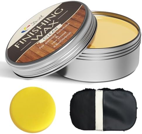Cera para Acabado de Madera – Cera Natural para Pintura a la Tiza, 100% Natural para Sellar y Proteger Superficies de Madera, 3.5 Oz (Incluye - imagen 1