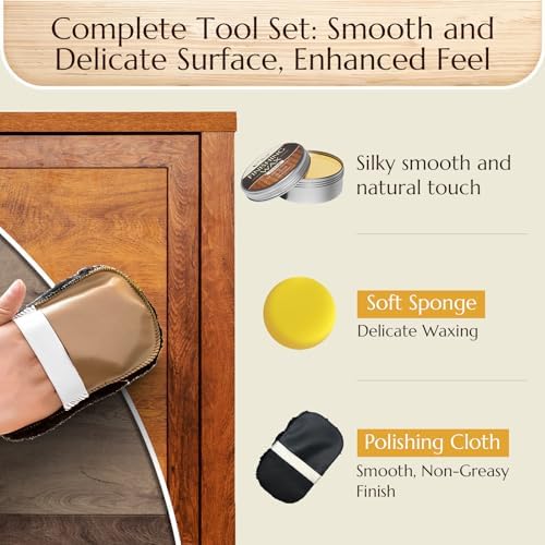 Cera para Acabado de Madera – Cera Natural para Pintura a la Tiza, 100% Natural para Sellar y Proteger Superficies de Madera, 3.5 Oz (Incluye - imagen 3
