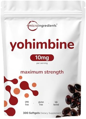 Suplementos de Yohimbina de Doble Fuerza para Hombres y Mujeres, 10mg por Porción, 300 Softgels, Yohimbina HCL con Aceite de Semilla de Girasol - imagen 1