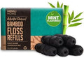 Recargas de Hilo Dental de Carbón de Bambú, Fibras Tejidas de Bambú, 5 x 30 Metros, Hilo Dental Orgánico Refillable, Natural y Ecológico, Cera de - imagen 1