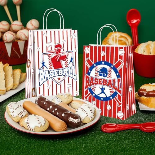 Bolsas de Regalo BQC de 16 Piezas para Fiestas de Béisbol con Asa - Bolsas de Papel para Favors y Decoraciones de Béisbol - imagen 2